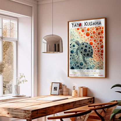 Yayoi Kusama Sea Turtle Print: Tokyo Museum Exhibition, Japanese Art