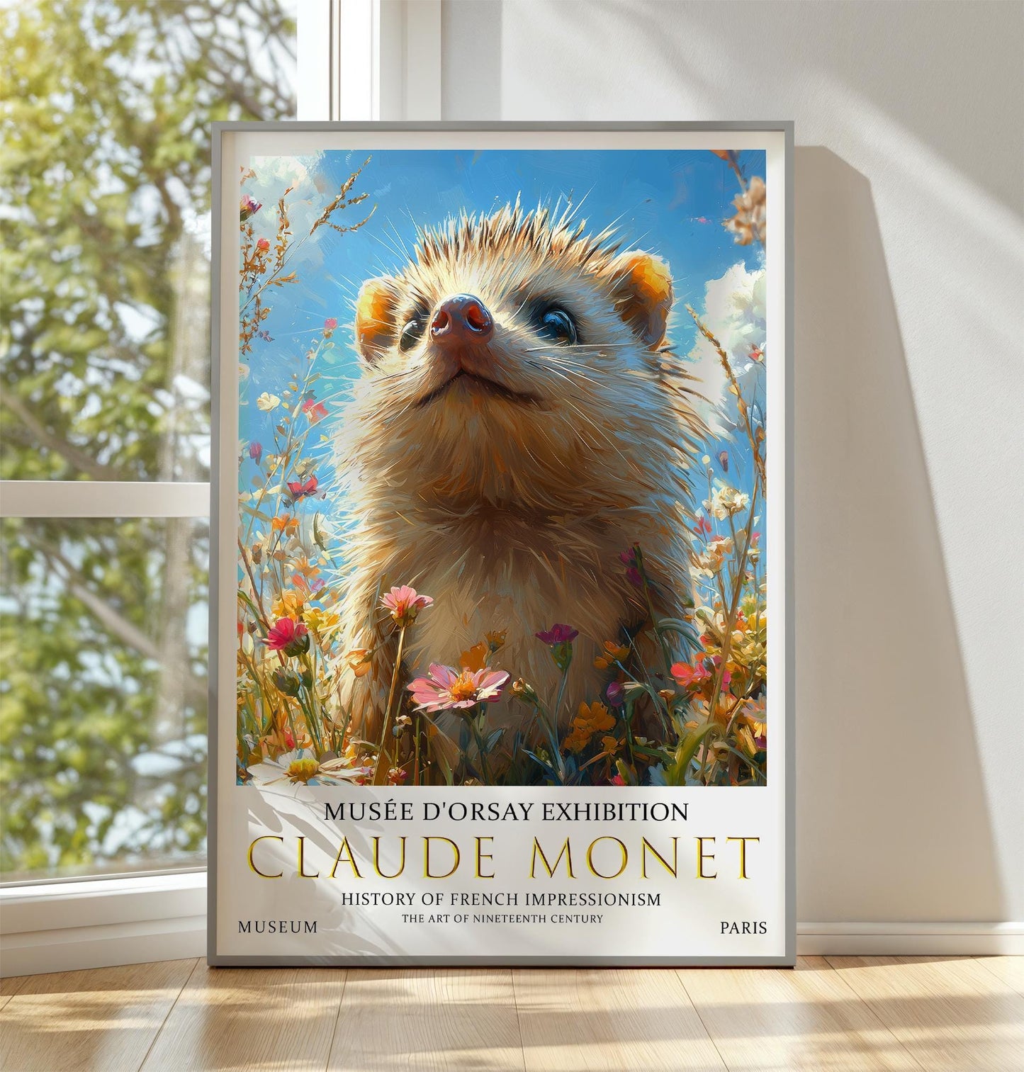 Claude Monet Hedgehog Print: Vintage Impressionist Wall Art