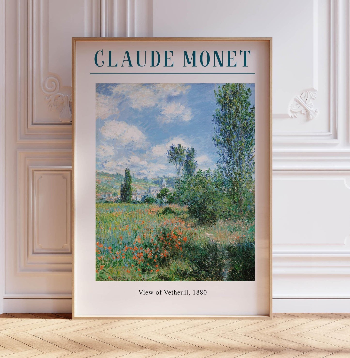 Monet 'View of Vetheuil' Poster: Vintage French Impressionist Print