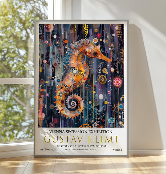Gustav Klimt Poster – Vintage Seahorse Art Print on Premium Paper
