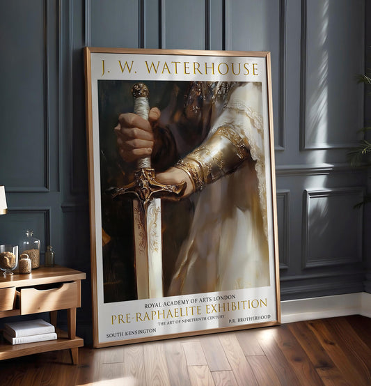 Waterhouse Print: The Knight's Sword - Pre-Raphaelite Exhibition Poster