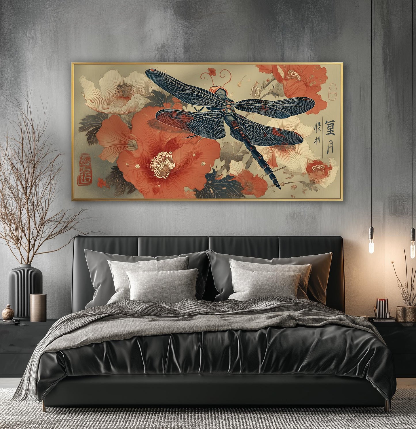 Dragonfly Poster Print – Japanese Wall Art – Ukiyo-e Woodblock Style