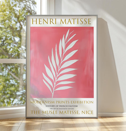 Henri Matisse Leaf Print: Fauvism Pink Leaf Wall Art