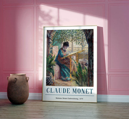 Monet Print: Madame Monet Embroidering, French Impressionism