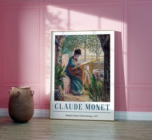 Monet Print: Madame Monet Embroidering, French Impressionism