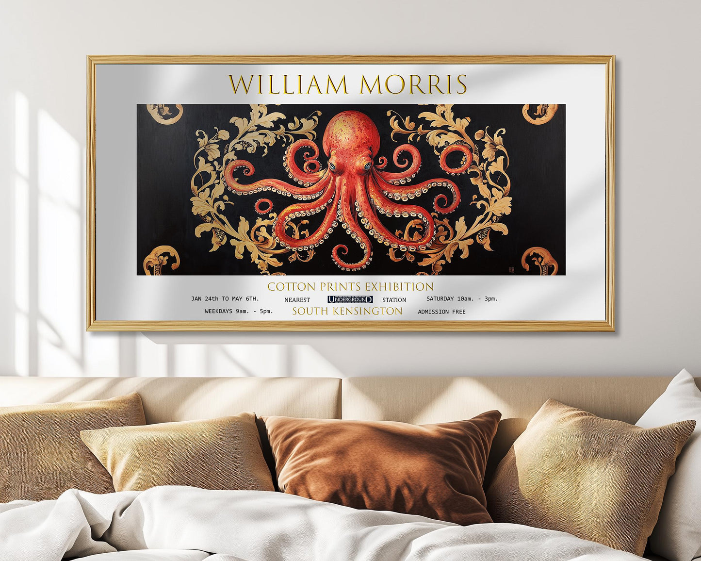 William Morris Octopus Art Print: Vintage Exhibition Poster