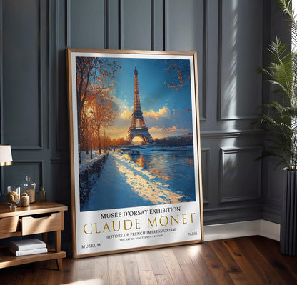 Claude Monet Eiffel Tower Print: Winter Paris Cityscape (Unframed)