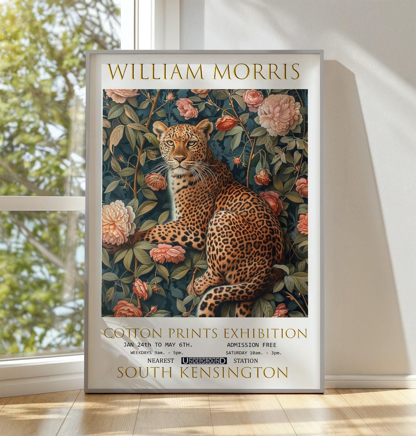 William Morris Leopard Print: Vintage Floral Wall Art