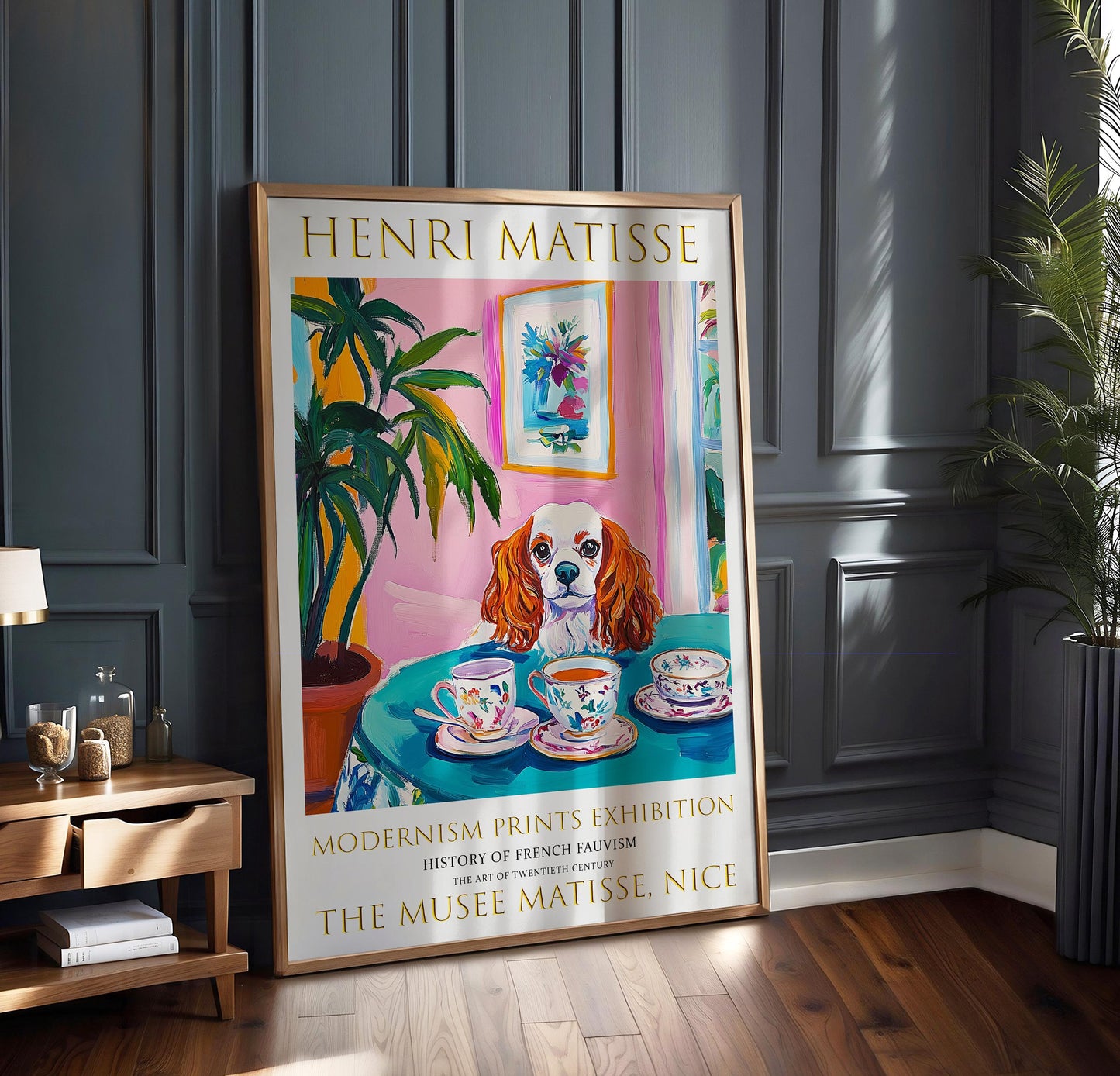 Colourful Dog in Matisse Print, Fauvist Art, Parisian Gallery Wall Poster