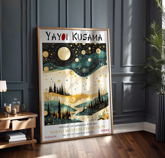 Yayoi Kusama Forest Moon & Stars WALL ART PRINT Picture Poster