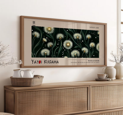Yayoi Kusama Inspired Dandelion Print: Japanese Floral Wall Art