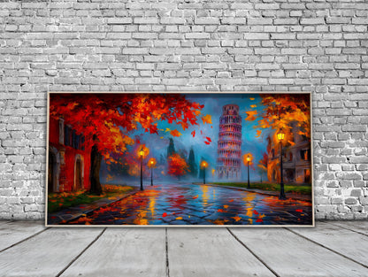 Leaning Tower of Pisa Art Print – Pisa Wall Art – Italy Panoramic Print