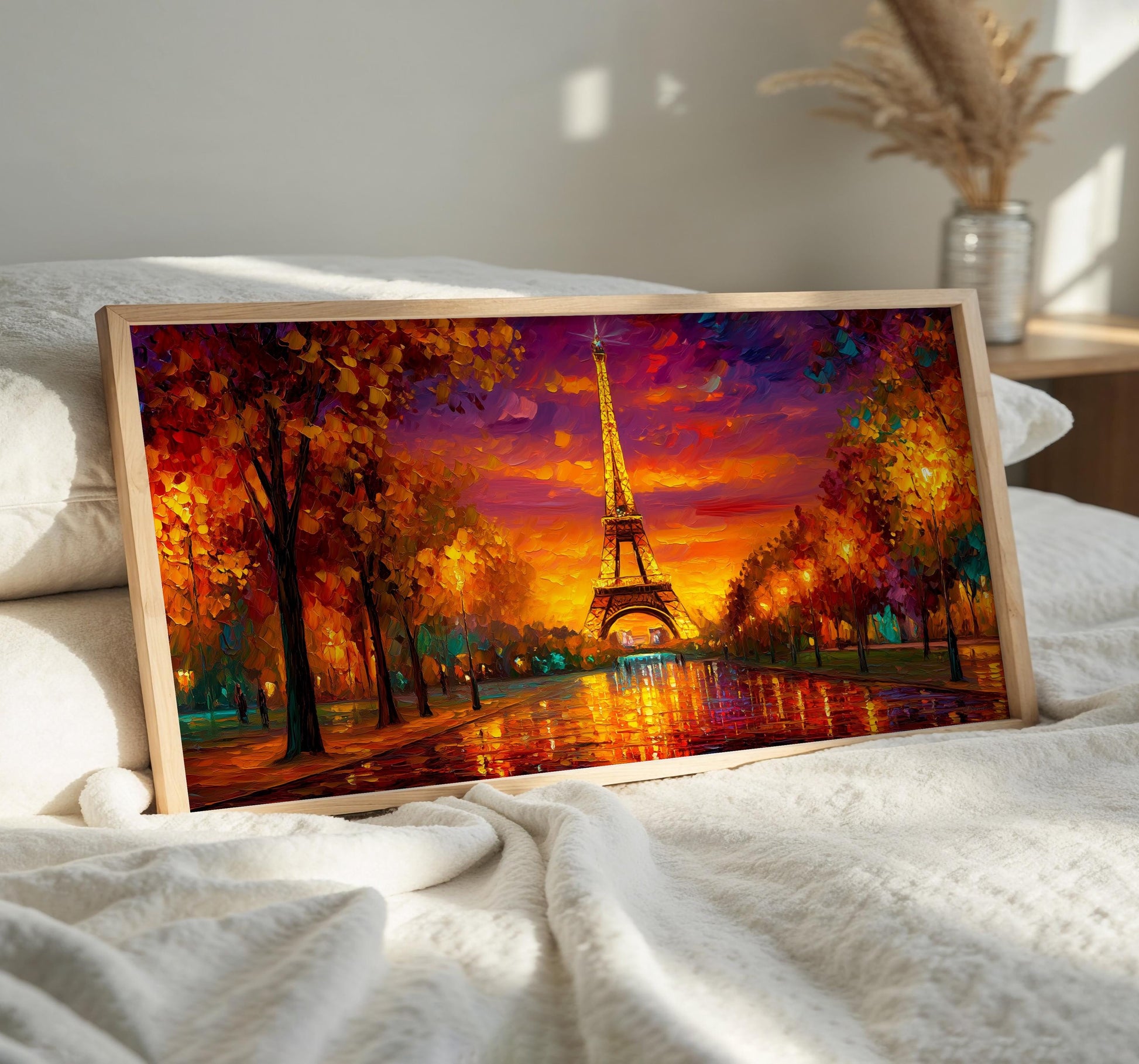 Paris Sunset Print PANORAMIC WALL ART Unframed Picture Poster