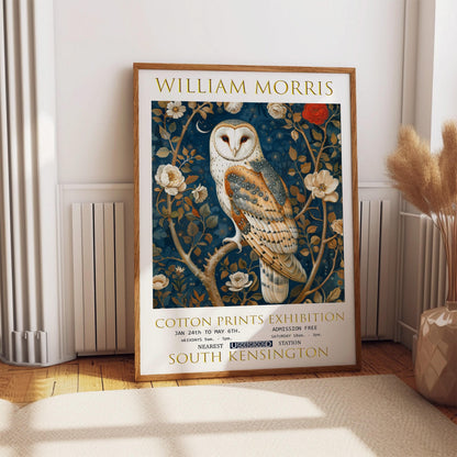 William Morris Owl Print – Vintage Floral Exhibition Art