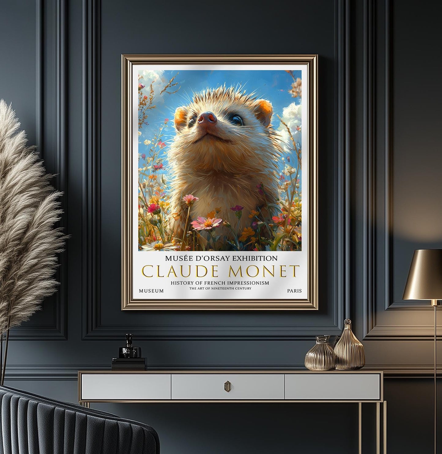 Claude Monet Hedgehog Print: Vintage Impressionist Wall Art