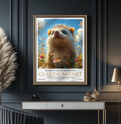 Claude Monet Hedgehog Print: Vintage Impressionist Wall Art