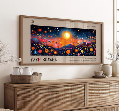 Yayoi Kusama Floral Sunset Print: Japanese Wall Art