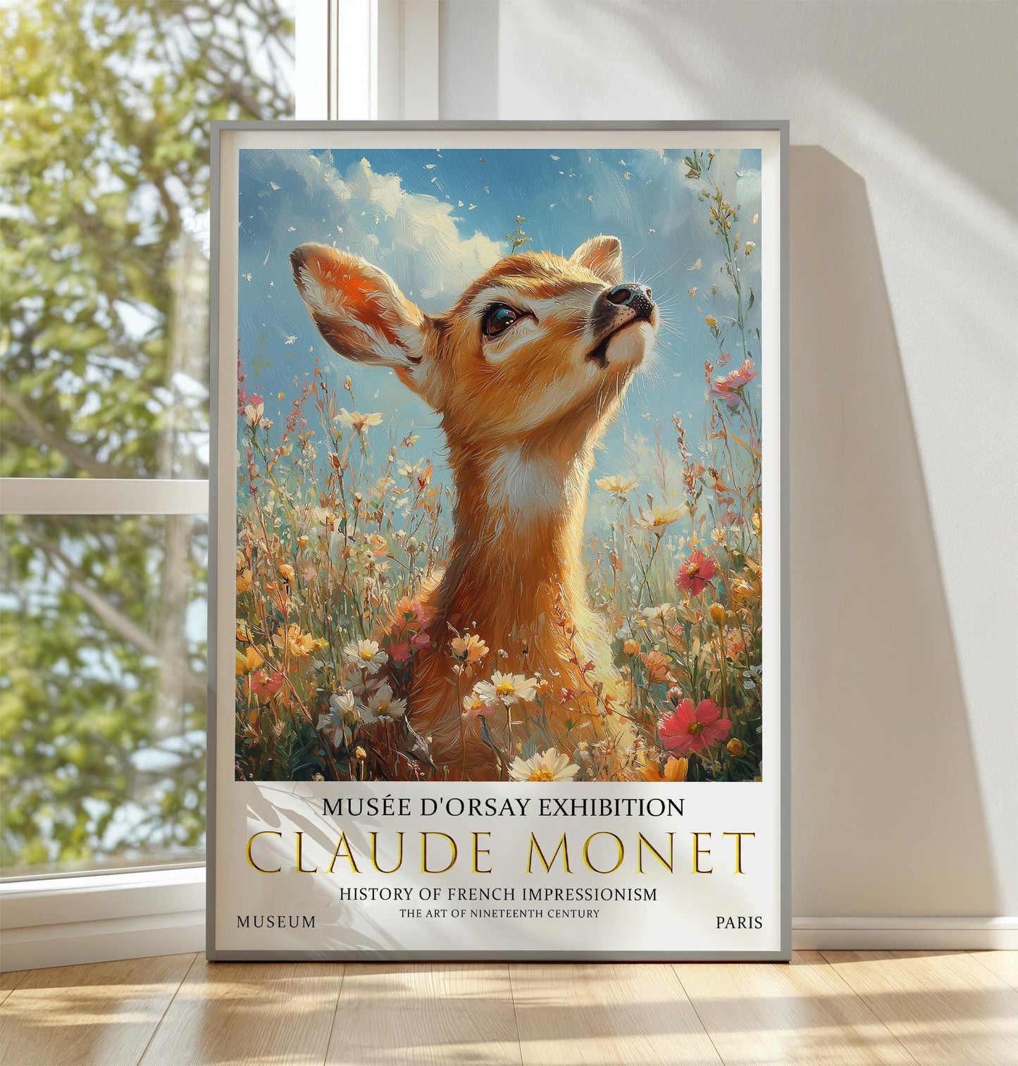 Claude Monet Deer Print: Vintage Impressionist Wall Art