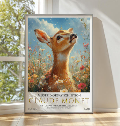 Claude Monet Deer Print: Vintage Impressionist Wall Art