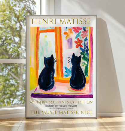 Art Print: Henri Matisse Black Cats, Fauvist Tropical Wall Art