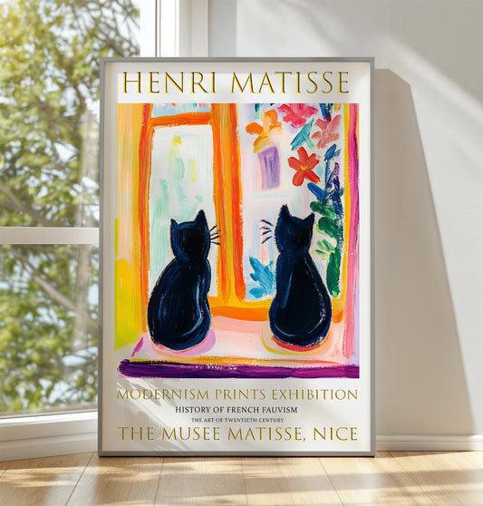 Art Print: Henri Matisse Black Cats, Fauvist Tropical Wall Art