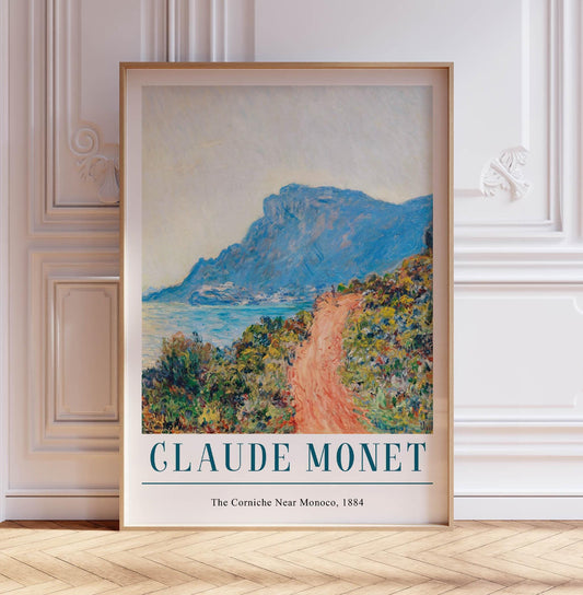 Monet Print: La Corniche Near Monaco, Vintage French Decor