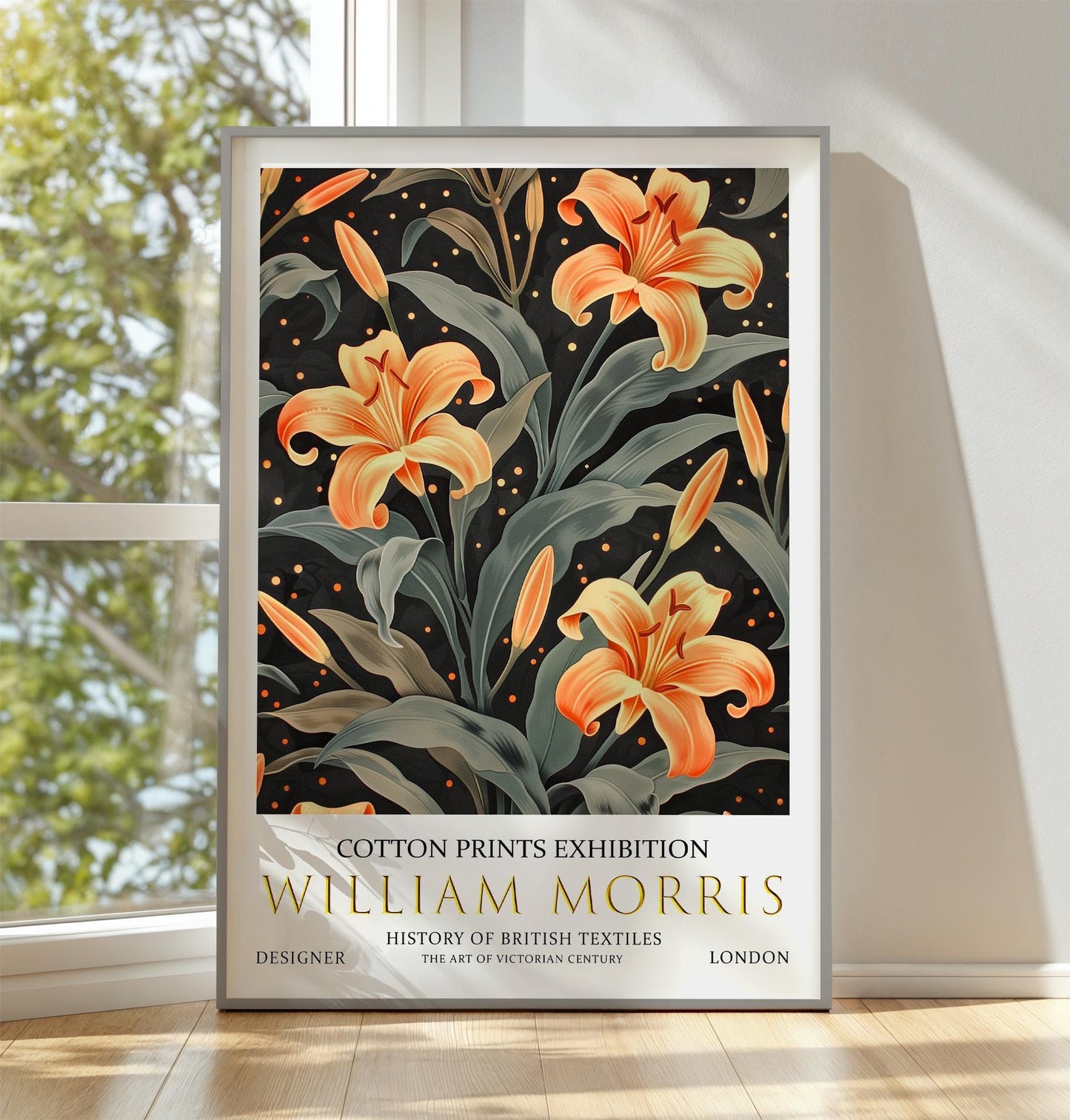 William Morris Lily Print - Vintage Floral Art | Botanical Wall Decor Poster