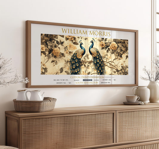 William Morris Peacocks Art Print: Vintage Botanical Textiles