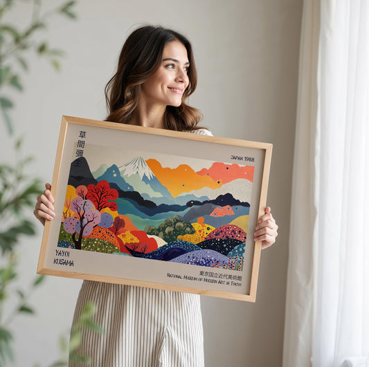 Yayoi Kusama Japanese Art Print – Mountain Landscape