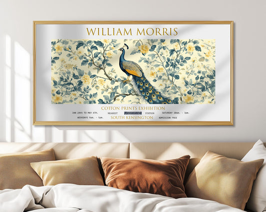 William Morris Peacock Print: Vintage Floral Exhibition Art