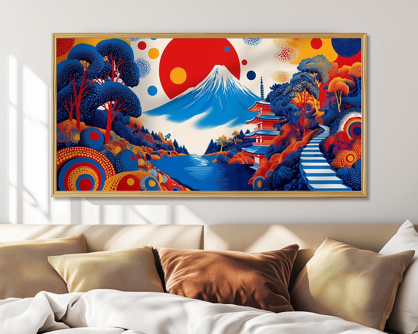 Japanese Mount Fuji Panoramic Print – Abstract Wall Art – Japanese Landscape