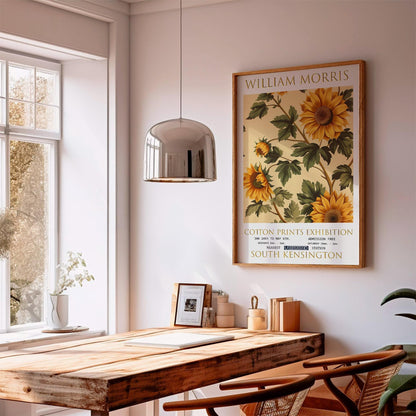 William Morris Sunflower Print: Vintage Floral Exhibition Poster