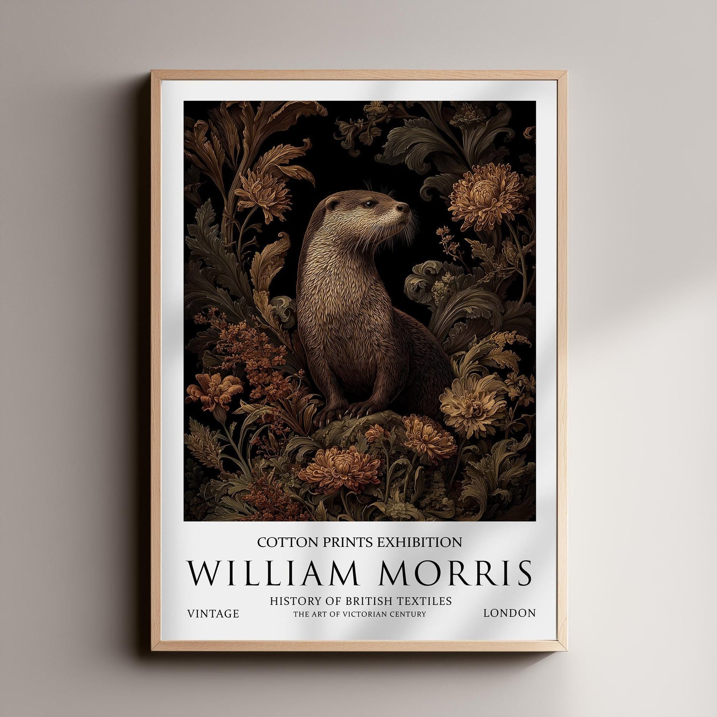 Print, William Morris Otter, Botanical Floral Wall Art, Vintage Illustration