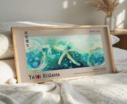 Yayoi Kusama Starfish Print: Japanese Coastal Art, Museum Quality