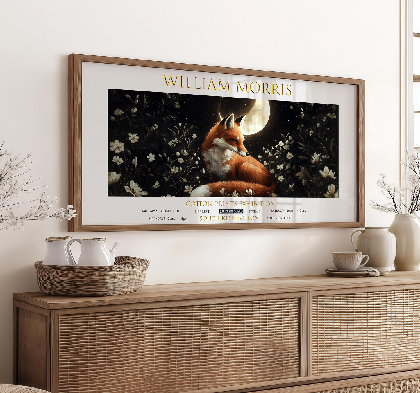 William Morris Fox Print: Vintage Botanical Art, Textiles Exhibition