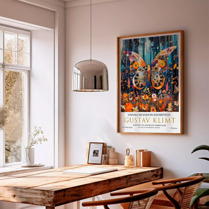 Gustav Klimt Art Print – Butterfly Garden Poster | Art Nouveau Gold Leaf Artwork