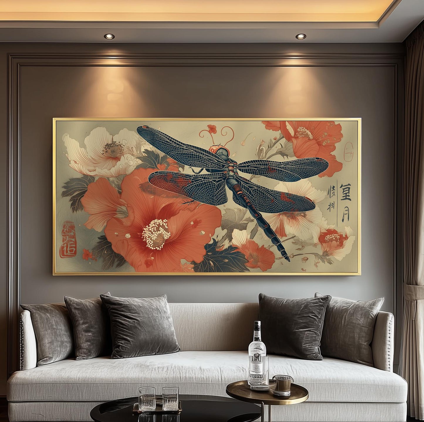 Dragonfly Poster Print – Japanese Wall Art – Ukiyo-e Woodblock Style