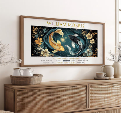 William Morris Koi Fish Art Print: Vintage Floral Textiles