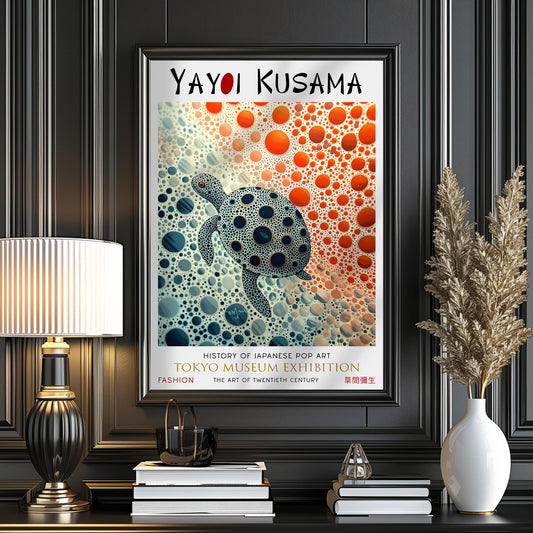 Yayoi Kusama Sea Turtle Print: Tokyo Museum Exhibition, Japanese Art