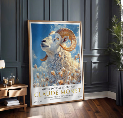 Claude Monet Ram Print: Vintage Winter Landscape Art