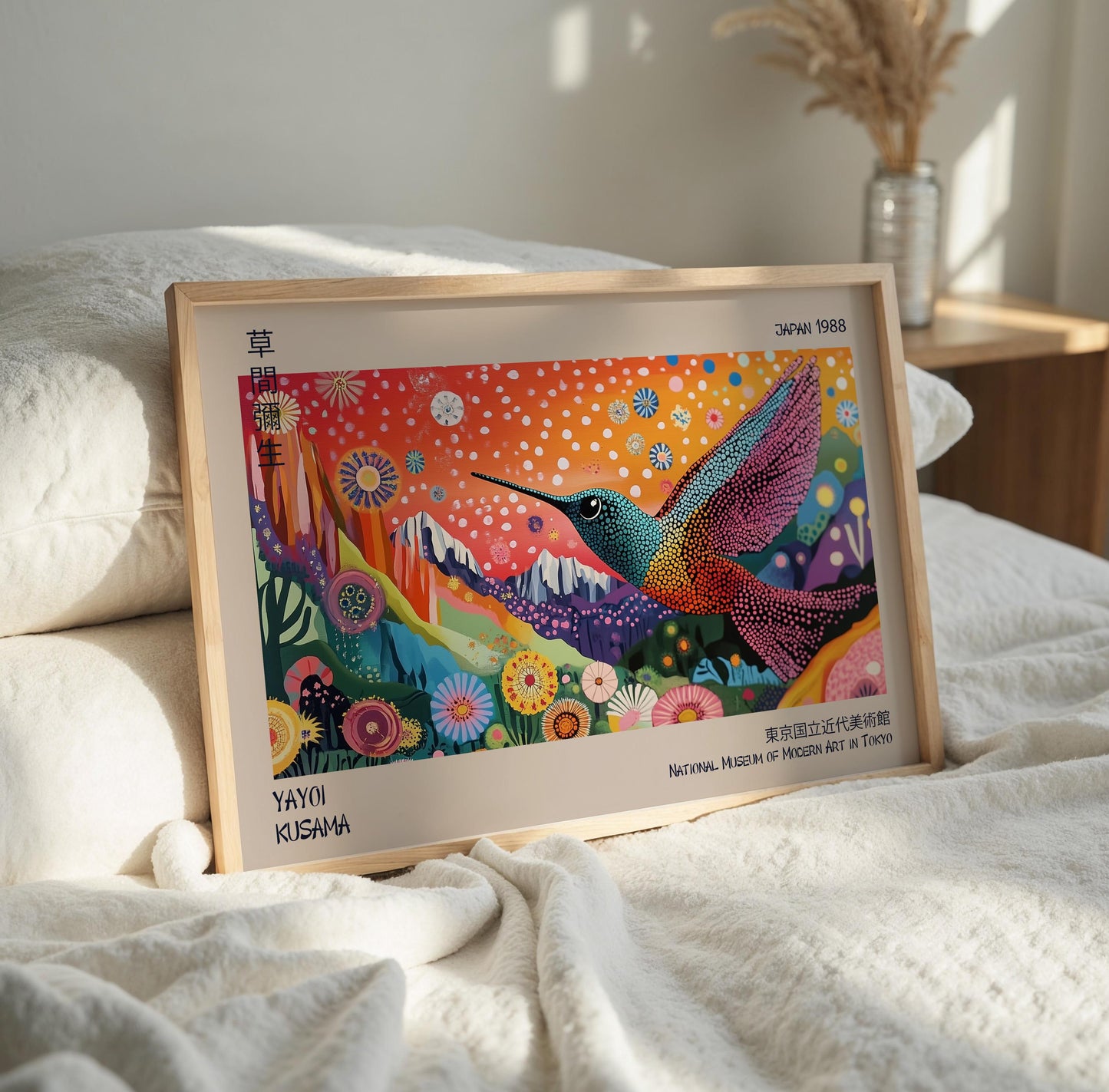 Yayoi Kusama Hummingbird Print: Japanese Art Exhibition Poster