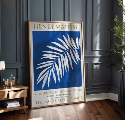 Matisse Exhibition Poster: Fauvism Blue Leaf Print