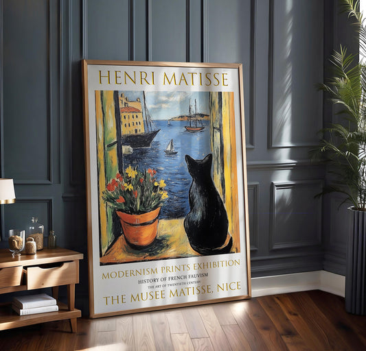 Henri Matisse Print: Open Window, Summer Cat, Coastal Art