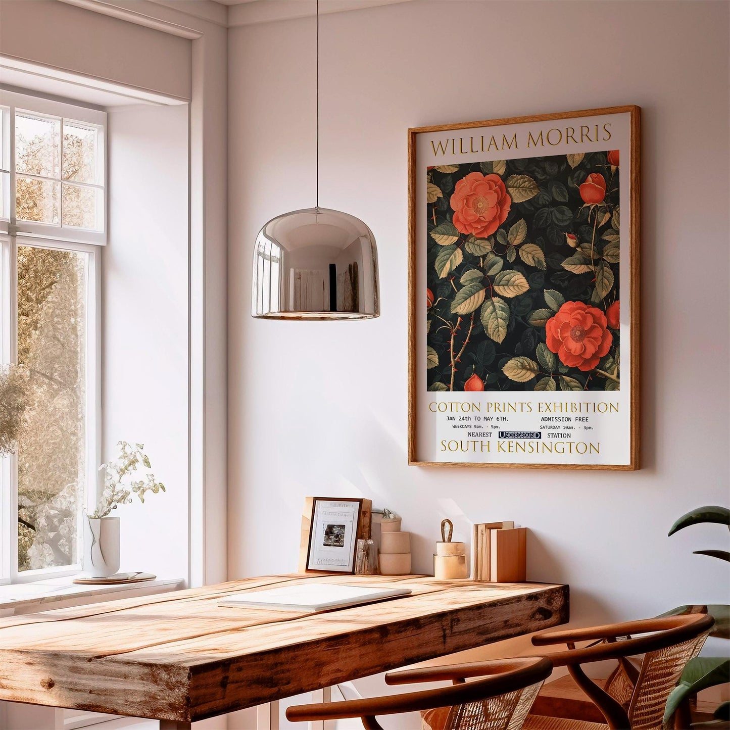 William Morris Rose Print – Vintage Floral Textile Art on Premium Matte Paper