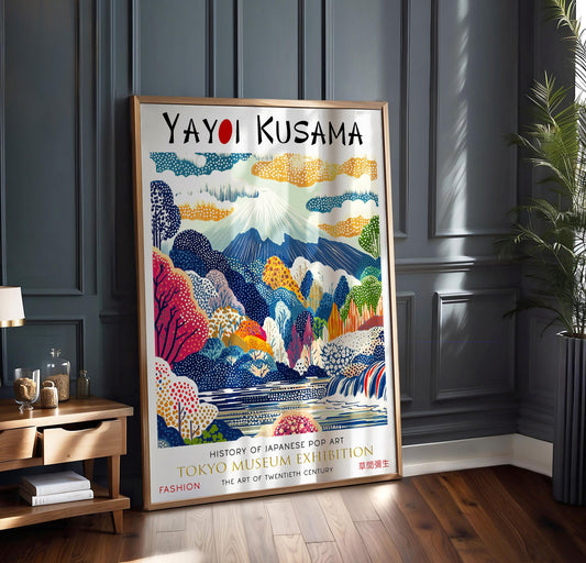Yayoi Kusama Mount Fuji Print: Tokyo Exhibition Poster