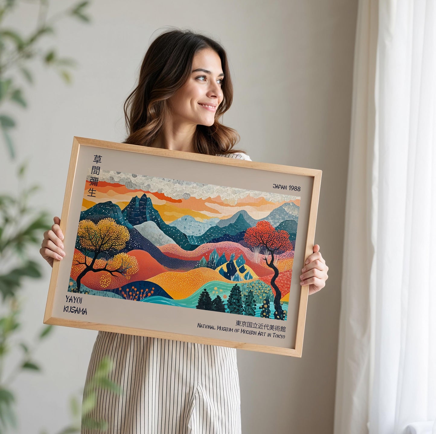 Yayoi Kusama Exhibition Print: Modern Japanese Mountain Landscape Art