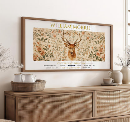 William Morris Stag Print: Vintage Floral Exhibition Art