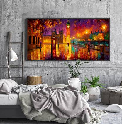 London Impressionist Oil Painting Panoramic Print