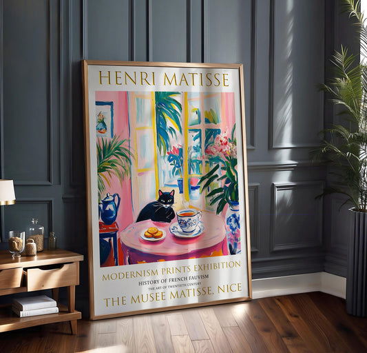 Henri Matisse Black Cat Print: Fauvist Exhibition Poster
