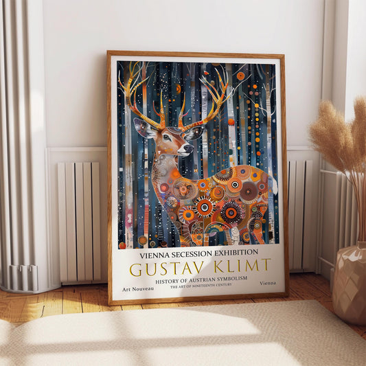 Gustav Klimt Deer Print – Vintage Art Print on Premium Paper Poster